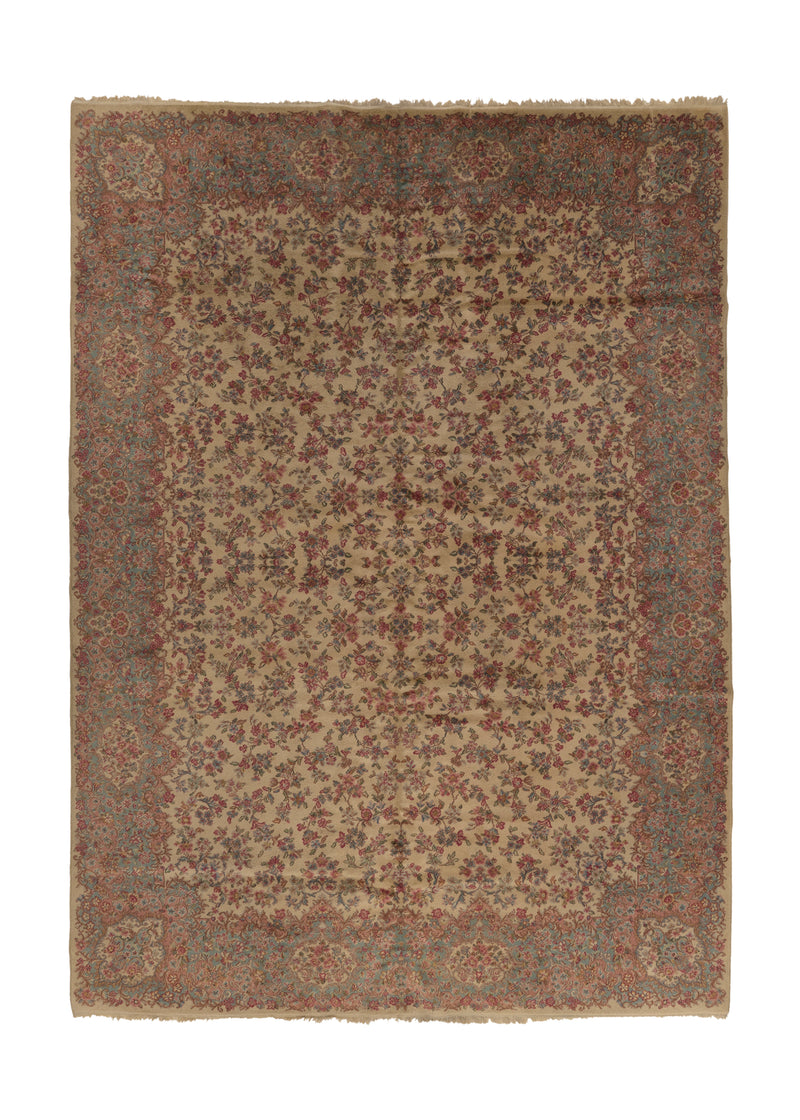 34424 Oriental Rug Machine Made Handmade Area Traditional 10'0'' x 13'0'' -10x13- Whites Beige Pink Karastan Floral Design