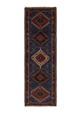 34497 Persian Rug Yalameh Handmade Runner Tribal 2'1'' x 6'6'' -2x7- Blue Geometric Design