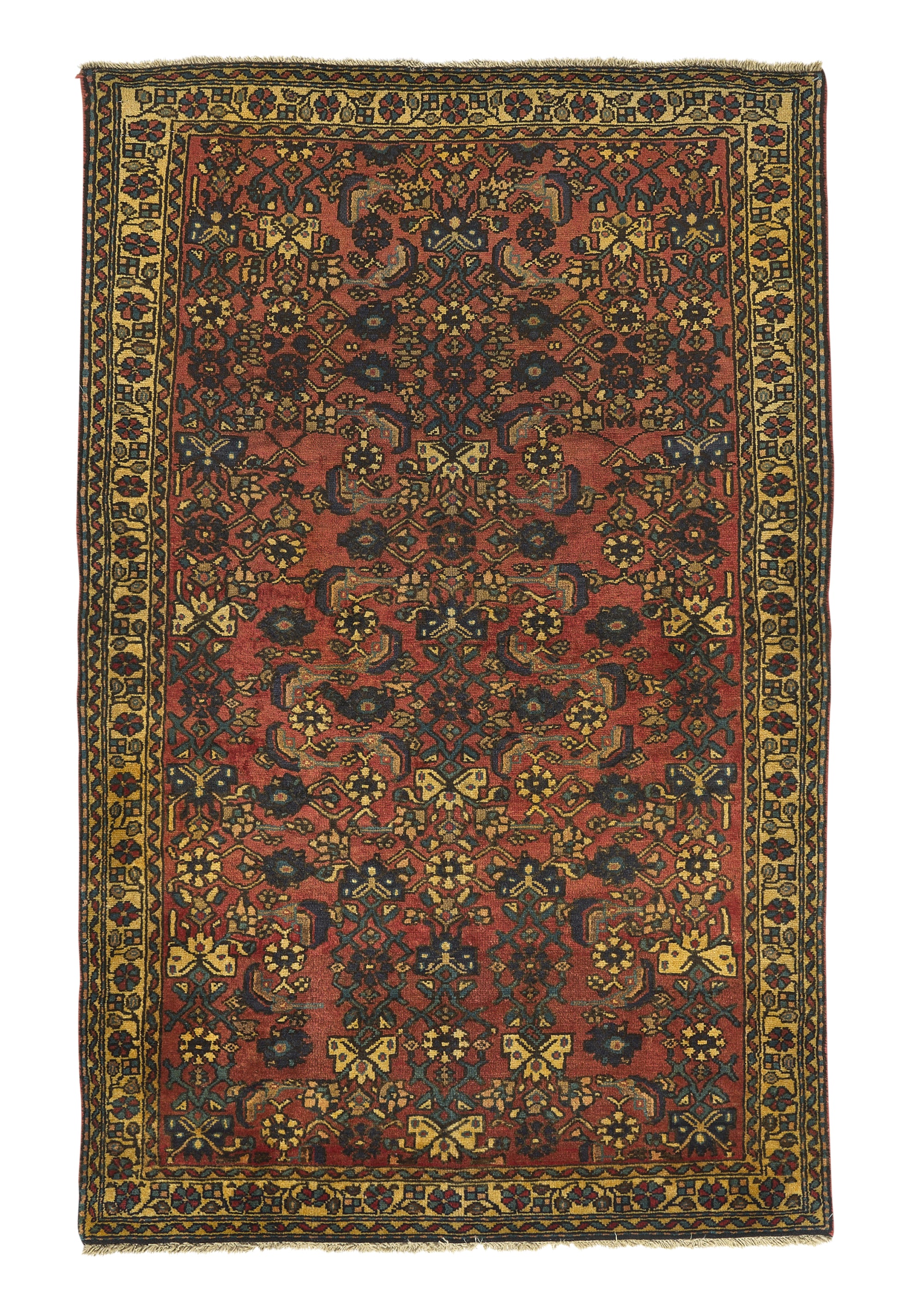Iranian tribal rug 大判 TAN – SOLD – Persian Qashqai Tribal Medallion Rug — 6 ft. 8