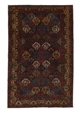 34525 Persian Rug Bakhtiari Handmade Area Tribal 10'6'' x 17'0'' -11x17- Red Yellow Gold Garden Design