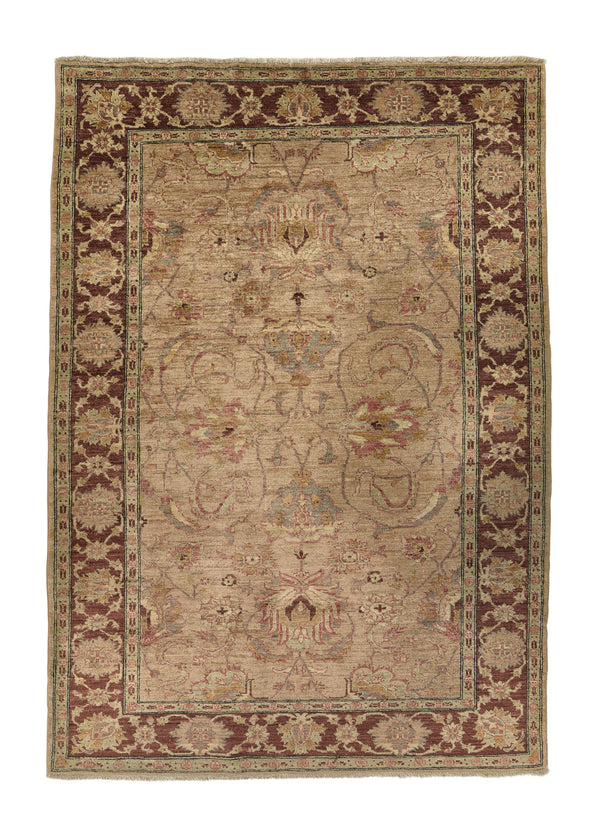 34552 Oriental Rug Pakistani Handmade Area Transitional 5'10'' x 8'3'' -6x8- Whites Beige Oushak Design