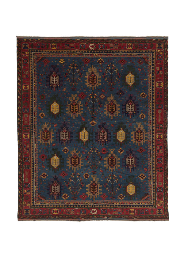 34562 Oriental Rug Pakistani Handmade Area Transitional Tribal 12'5'' x 14'8'' -12x15- Blue Red Geometric Baloch Design