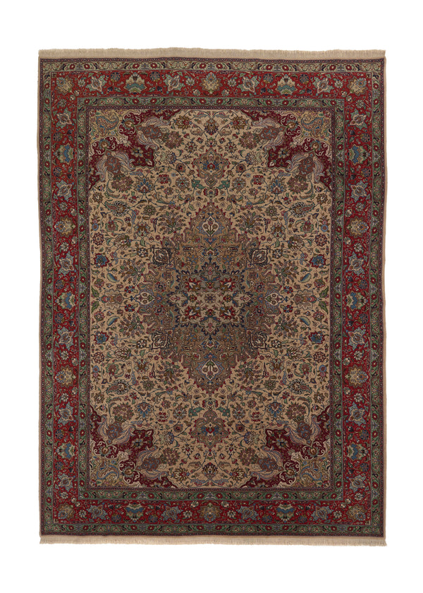 34577 Persian Rug Tabriz Handmade Area Traditional 8'2'' x 11'7'' -8x12- Red Green Floral Design