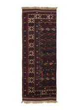 34581 Persian Rug Kurdistan Handmade Runner Tribal 2'5'' x 6'0'' -2x6- Red Blue Floral Design