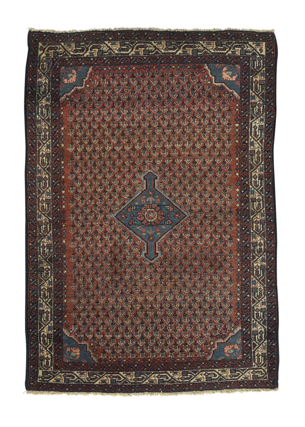 34596 Persian Rug Malayer Handmade Area Tribal 3'5'' x 5'0'' -3x5- Red Paisley Boteh Design