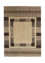 34601 Persian Rug Gabbeh Handmade Area Tribal 8'3'' x 11'5'' -8x11- Whites Beige Brown Open Design