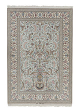 34637 Persian Rug Isfahan Handmade Area Traditional 4'11'' x 7'3'' -5x7- Green Blue Tree of Life Kheiri Design