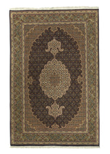 34666 Persian Rug Tabriz Handmade Area Traditional 3'4'' x 5'1'' -3x5- Whites Beige Brown Mahi Fish Design
