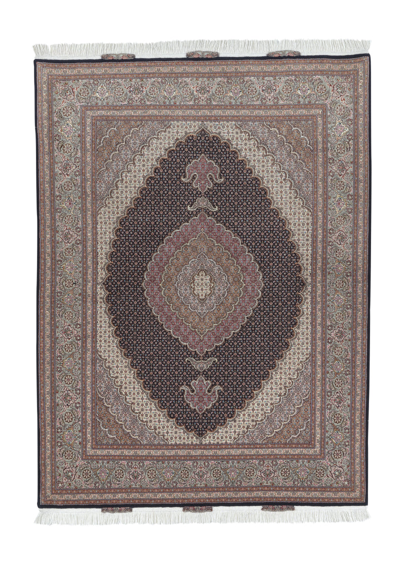34670 Persian Rug Tabriz Handmade Area Traditional 5'0'' x 7'0'' -5x7- Blue Red Mahi Fish Design