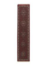 34703 Persian Rug Bijar Handmade Runner Traditional 2'0'' x 9'10'' -2x10- Red Herati Design