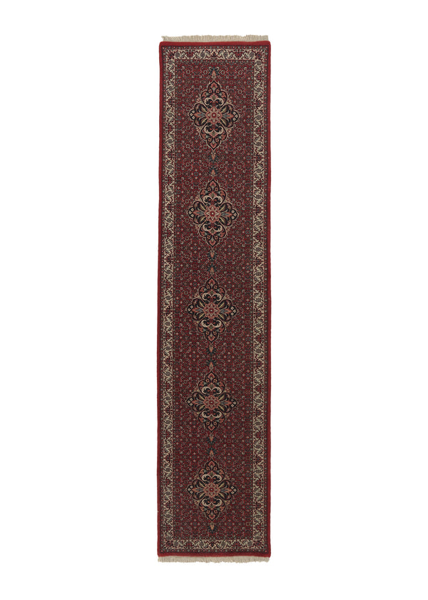 34703 Persian Rug Bijar Handmade Runner Traditional 2'0'' x 9'10'' -2x10- Red Herati Design