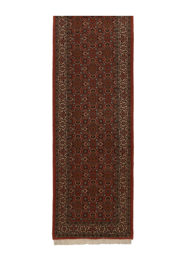 34726 Persian Rug Bijar Handmade Runner Traditional 2'3'' x 9'9'' -2x10- Red Herati Design