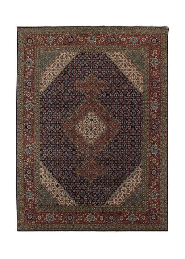 34771 Persian Rug Tabriz Handmade Area Traditional 9'8'' x 13'2'' -10x13- Blue Green Mahi Fish Design