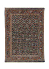 34789 Persian Rug Tabriz Handmade Area Traditional 4'9'' x 6'9'' -5x7- Green Black Orange Mahi Fish Design