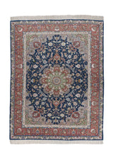34791 Persian Rug Tabriz Handmade Area Traditional 5'0'' x 6'7'' -5x7- Blue Pink Floral Design