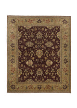 34824 Oriental Rug Pakistani Handmade Area Transitional 8'2'' x 9'9'' -8x10- Brown Whites Beige Floral Design