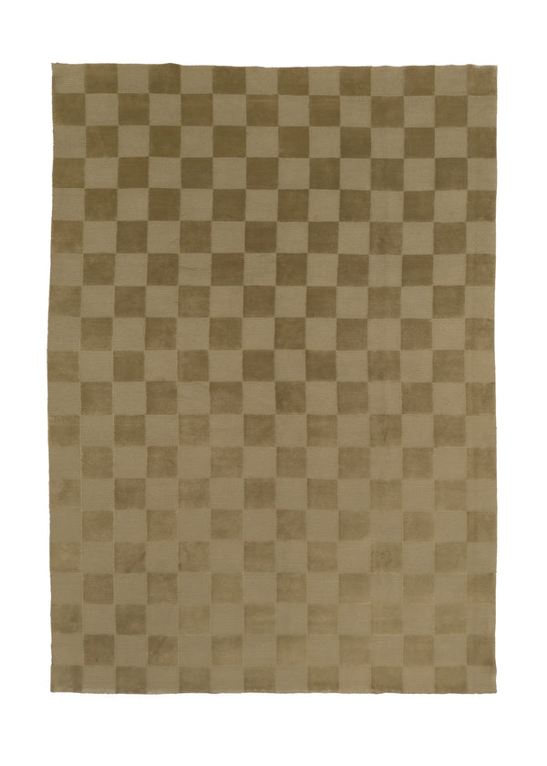 34830 Oriental Rug Tibetan Handmade Area Modern Neutral 8'7'' x 12'0'' -9x12- Whites Beige Checkered Design
