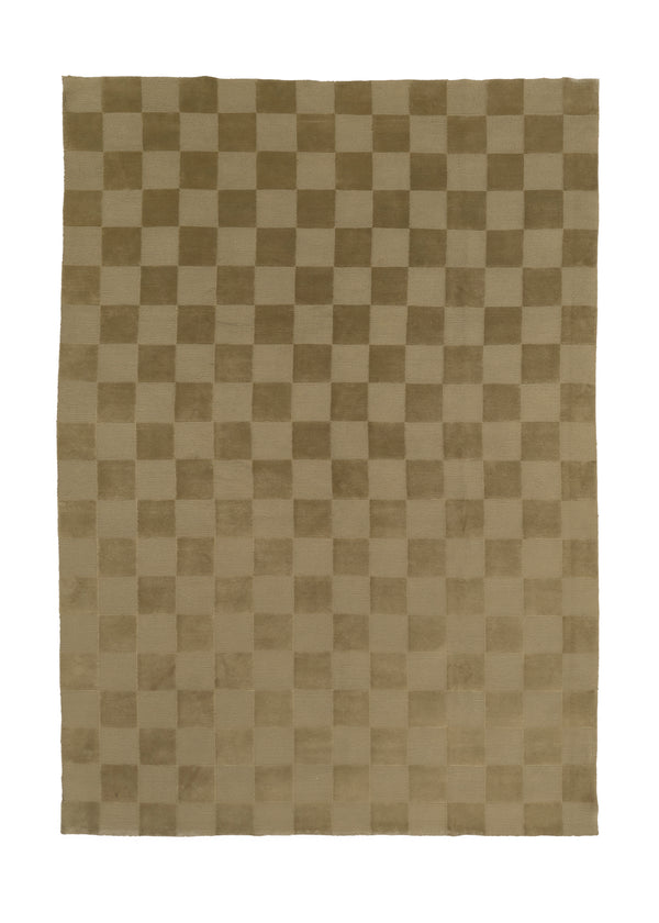 34830 Oriental Rug Tibetan Handmade Area Modern Neutral 8'7'' x 12'0'' -9x12- Whites Beige Checkered Design