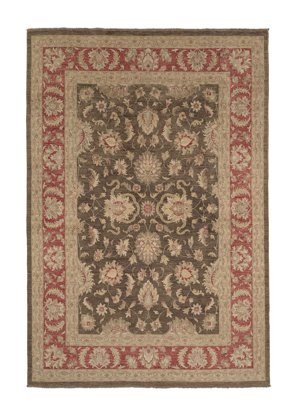 34832 Oriental Rug Pakistani Handmade Area Transitional 8'0'' x 11'10'' -8x12- Brown Red Floral Design