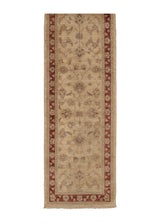 34834 Oriental Rug Pakistani Handmade Runner Transitional 2'7'' x 17'7'' -3x18- Whites Beige Red Floral Oushak Design
