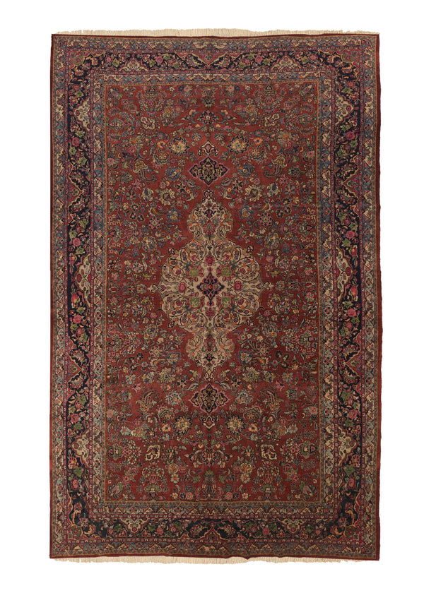 34838 Persian Rug Mashhad Handmade Area Traditional 12'1'' x 19'5'' -12x19- Red Floral Design