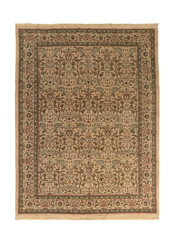 34839 Persian Rug Tabbas Nain Handmade Area Traditional 10'9'' x 14'7'' -11x15- Whites Beige Green Tree of Life Design
