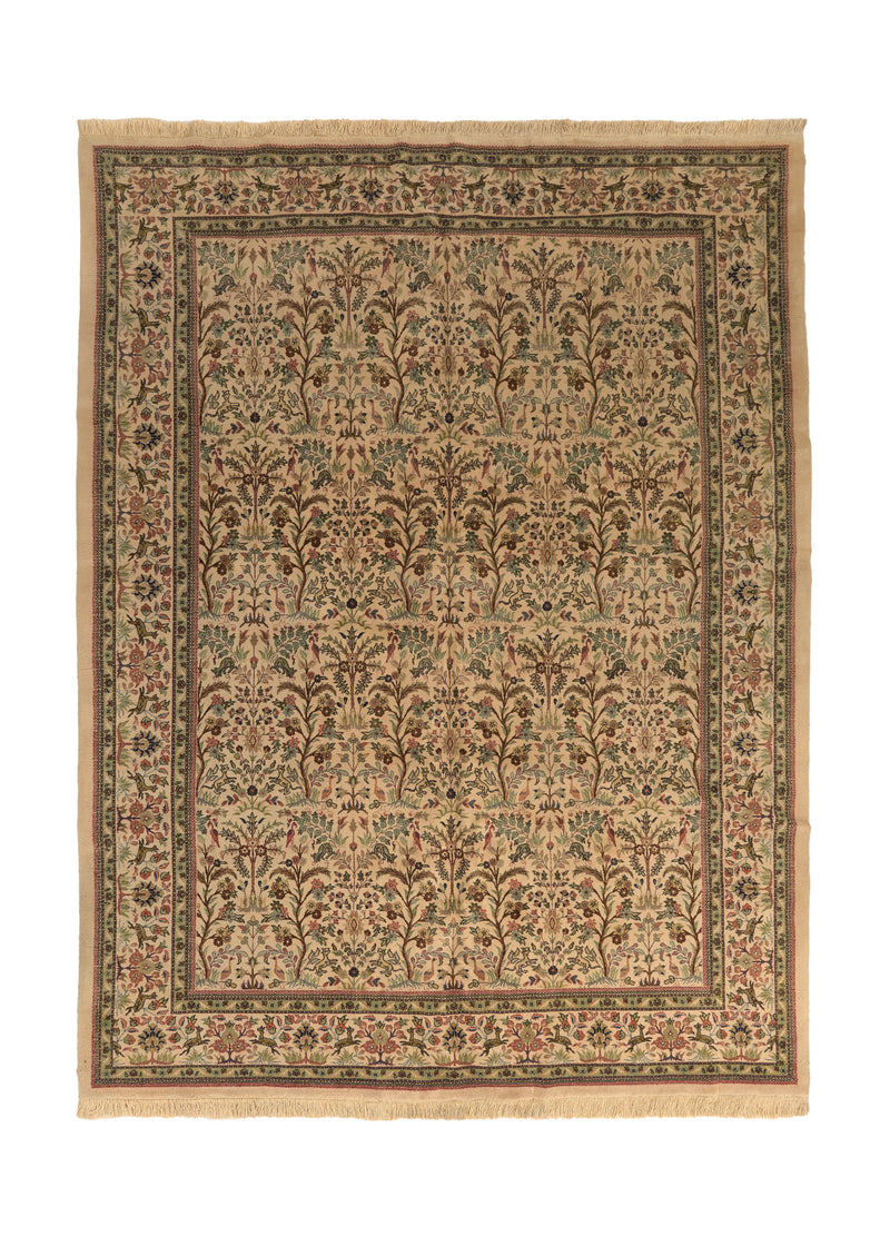 34839 Persian Rug Tabbas Nain Handmade Area Traditional 10'9'' x 14'7'' -11x15- Whites Beige Green Tree of Life Design