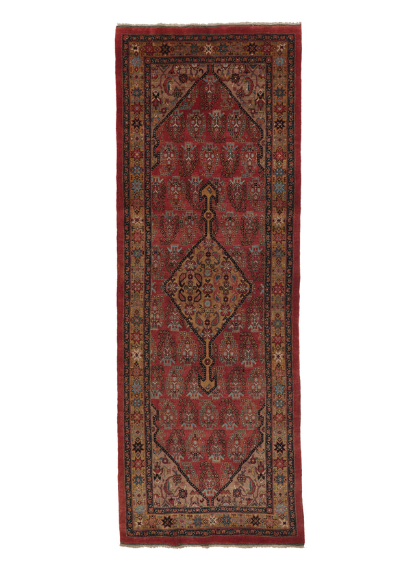 34843 Persian Rug Lilihan Handmade Runner Traditional 3'4'' x 9'3'' -3x9- Red Floral Design