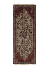 34844 Persian Rug Abadeh Handmade Runner Tribal 2'5'' x 6'5'' -2x6- Whites Beige Red Animals Geometric Design