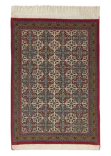 34864 Persian Rug Qum Handmade Area Traditional Traditional 2'0'' x 2'10'' -2x3- Whites Beige Green Red Geometric Design