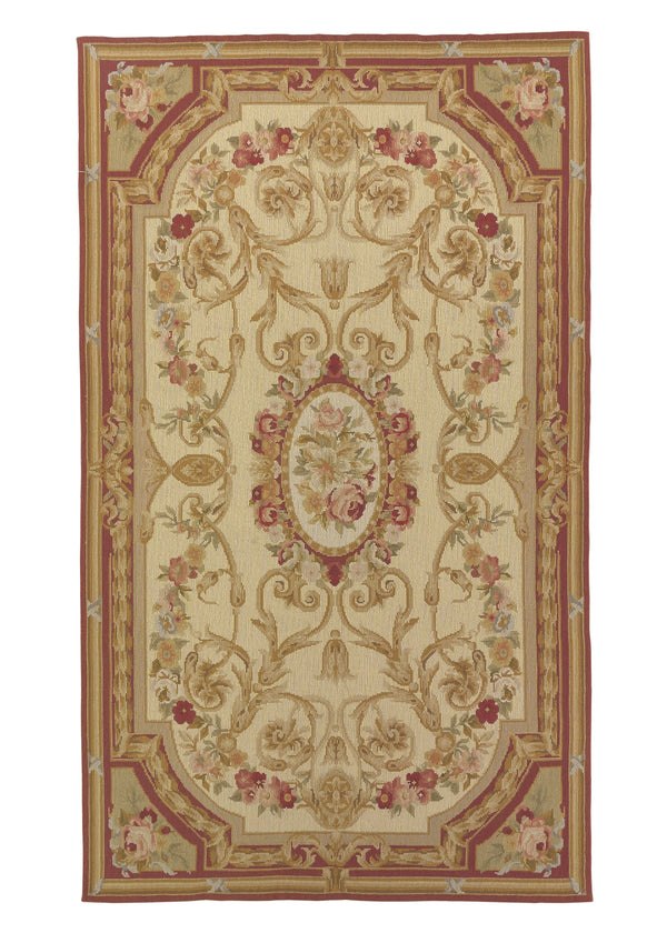 34868 Oriental Rug Chinese Handmade Area Traditional 2'11'' x 5'0'' -3x5- Yellow Gold Pink Tapestry Design