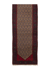 34876 Persian Rug Golpa Handmade Runner Tribal 3'0'' x 13'6'' -3x14- Whites Beige Red Geometric Design