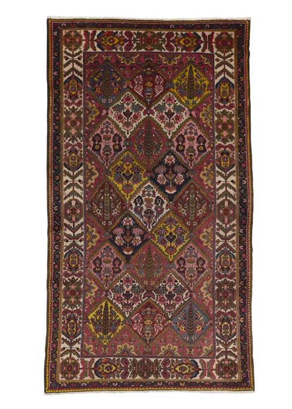 34879 Persian Rug Bakhtiari Handmade Area Antique Tribal 5'5'' x 9'10'' -5x10- Red Garden Design