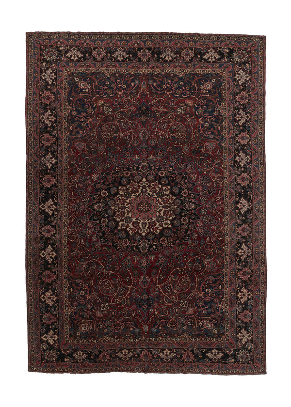 34887 Persian Rug Bakhtiari Handmade Area Tribal 10'7'' x 15'0'' -11x15- Red Blue Floral Design