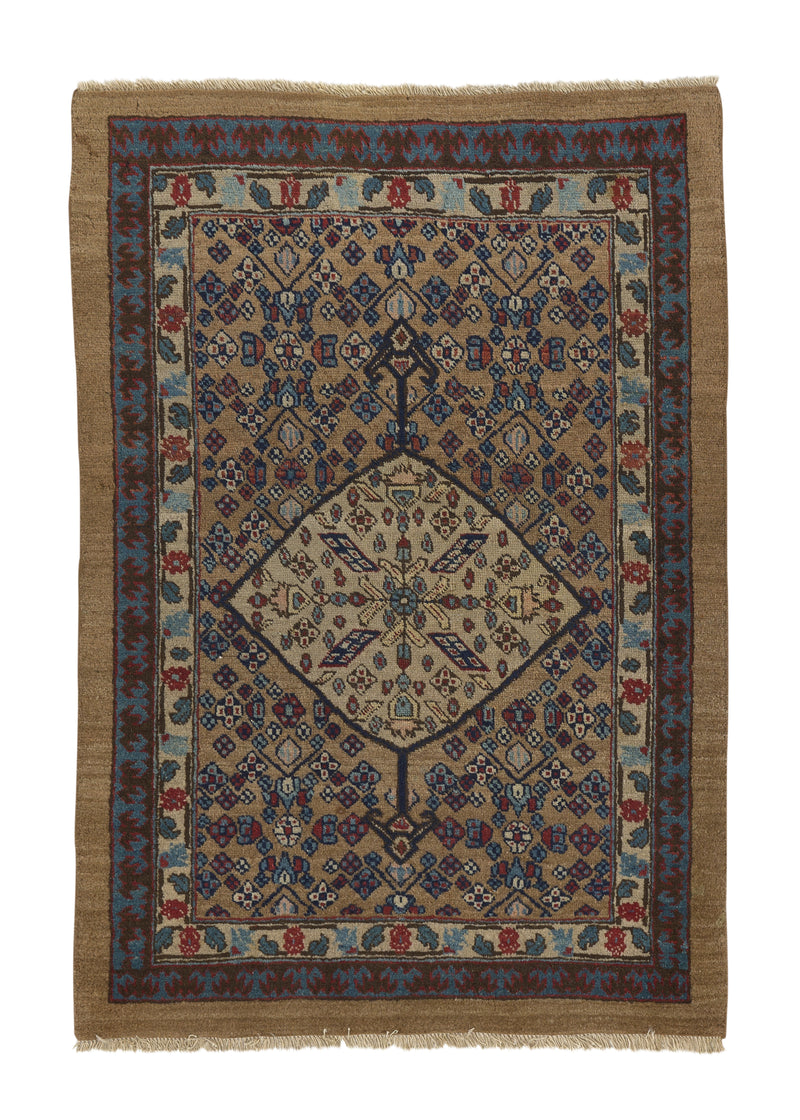 34904 Persian Rug Sarab Handmade Area Antique Tribal 2'10'' x 4'0'' -3x4- Yellow Gold Blue Geometric Design