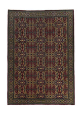 34905 Oriental Rug Turkish Handmade Area Tribal Traditional 6'8'' x 9'4'' -7x9- Red Geometric Design