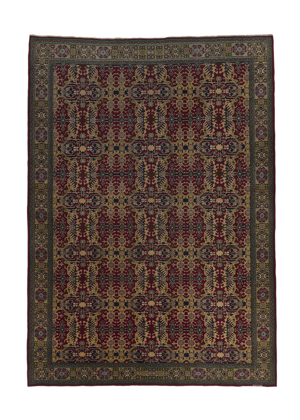 34905 Oriental Rug Turkish Handmade Area Tribal Traditional 6'8'' x 9'4'' -7x9- Red Geometric Design