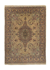 34937 Persian Rug Tabriz Handmade Area Traditional 7'9'' x 10'7'' -8x11- Whites Beige Brown Floral Design