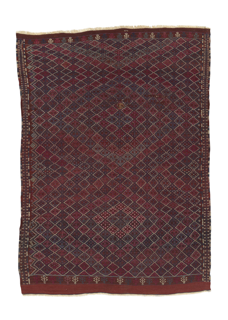 34950 Oriental Rug Turkish Handmade Area Traditional 6'1'' x 8'6'' -6x9- Orange Blue Floral Design