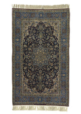 34973 Persian Rug Isfahan Handmade Area Traditional 3'6'' x 5'9'' -4x6- Blue Floral Design