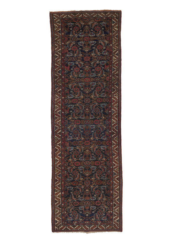 34976 Persian Rug Malayer Handmade Runner Tribal Vintage 3'0'' x 9'7'' -3x10- Blue Herati Design