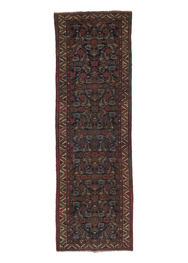 34976 Persian Rug Malayer Handmade Runner Tribal Vintage 3'0'' x 9'7'' -3x10- Blue Herati Design
