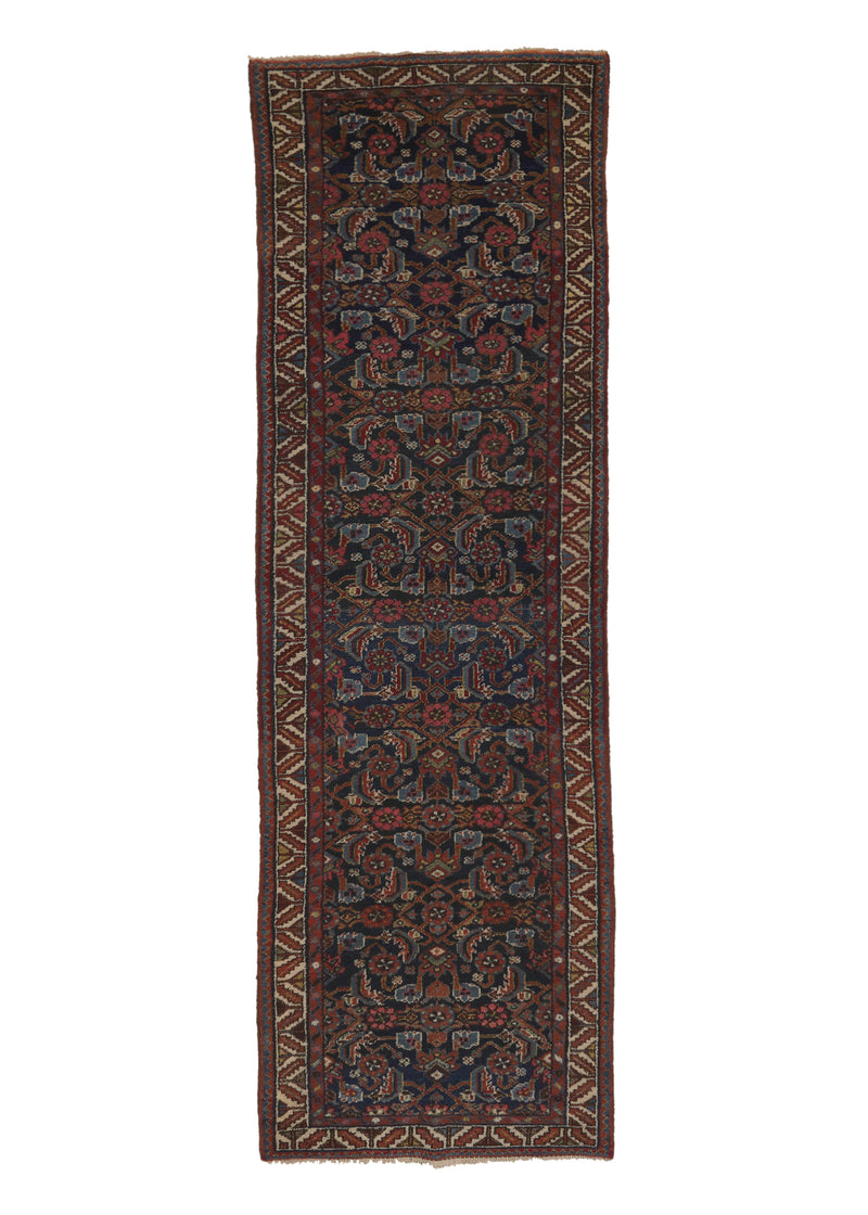 34976 Persian Rug Malayer Handmade Runner Tribal Vintage 3'0'' x 9'7'' -3x10- Blue Herati Design