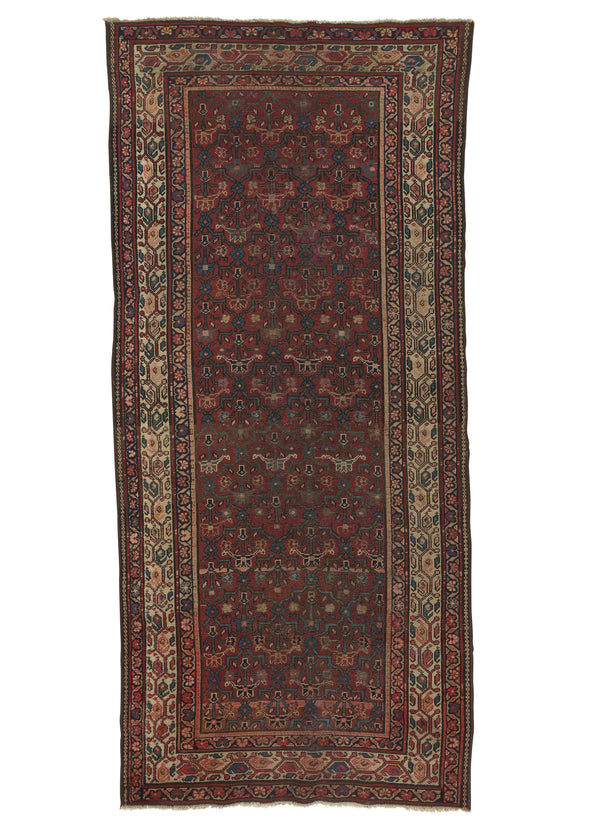 34981 Persian Rug Malayer Handmade Area Runner Antique Tribal 3'9'' x 8'4'' -4x8- Red All Over Design Design