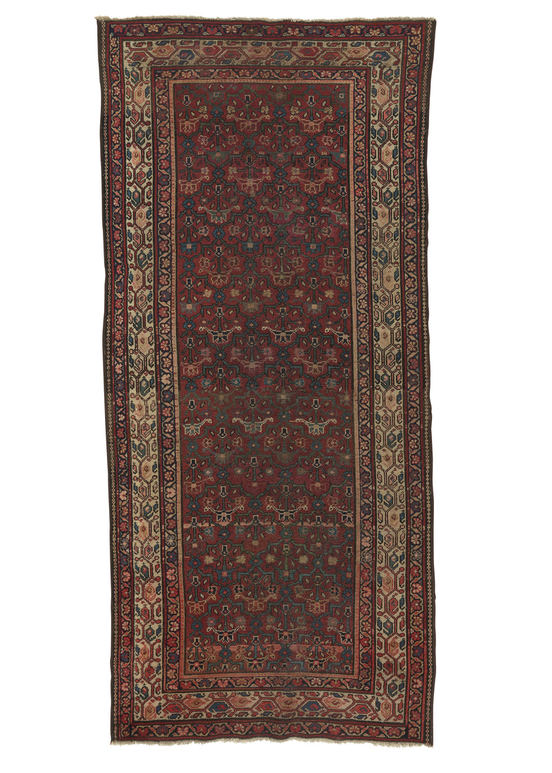 34981 Persian Rug Malayer Handmade Area Runner Antique Tribal 3'9'' x 8'4'' -4x8- Red All Over Design Design