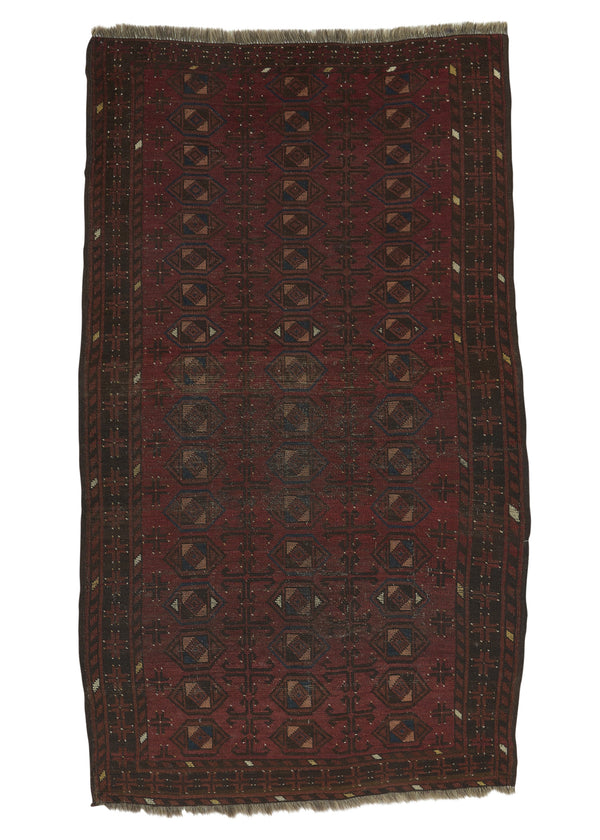 34985 Oriental Rug Afghan Handmade Area Runner Tribal 3'0'' x 5'3'' -3x5- Red Bokhara Design