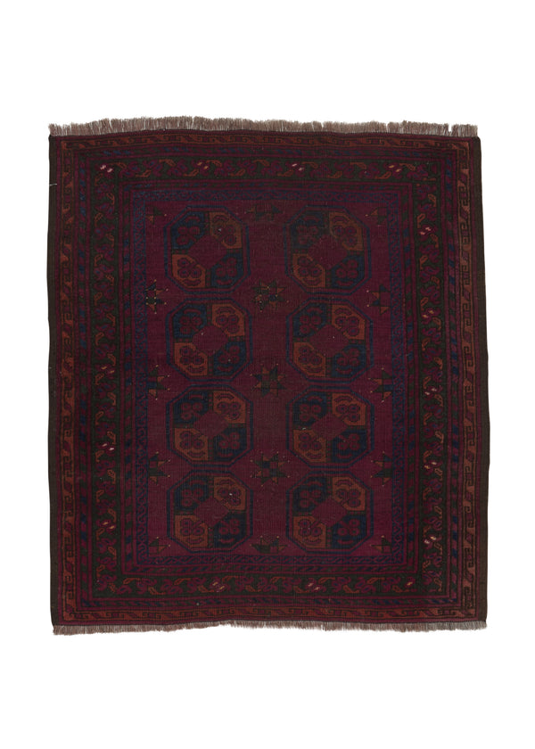 34986 Oriental Rug Afghan Handmade Area Tribal 3'0'' x 3'6'' -3x4- Red Ersari Design