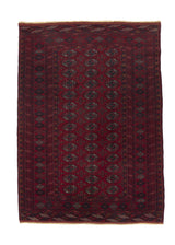 35063 Persian Rug Turkmen Handmade Area Tribal 4'2'' x 5'8'' -4x6- Red Bokhara Design