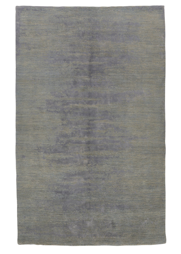 35069 Oriental Rug Pakistani Handmade Area Modern Neutral 5'0'' x 8'1'' -5x8- Blue Gray Open Design