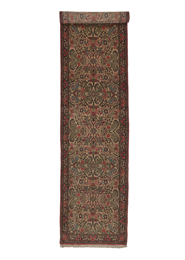 35091 Persian Rug Bijar Handmade Runner Traditional 2'11'' x 13'4'' -3x13- Red Floral Design